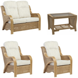 Desser Furniture Opera 4 Seater Light Oak Jasper Sofa Set - Size: 2 Seater - Brown - Wilko - thumbnail 3