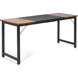 Costway Home Office Large Computer Desk Oak and Black - Size: 94 x 68.6 x 12.7cm - Brown - Wilko - thumbnail 3
