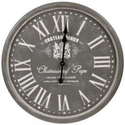 Grey Chateau Renier Round Wall Clock 60cm - Wilko