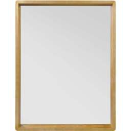 The Naturalis Solid Oak Framed Overmantle Wall Mirror 102 x 80cm - Cream - MirrorOutlet - Wilko
