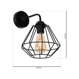 Milagro Colin Black Wall Lamp 230V - Size: 28 x 20 x 3cm - Wilko - thumbnail 7