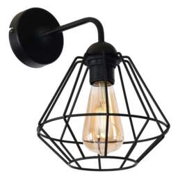 Milagro Colin Black Wall Lamp 230V - Size: 28 x 20 x 3cm - Wilko