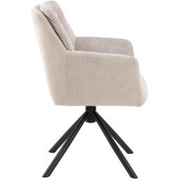Florence Heaven 4 Seater Ceramic Top Dining Table Set White Swivel Cream - White/Cream - Wilko - thumbnail 5