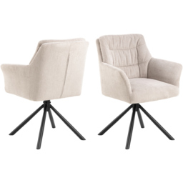 Florence Heaven 4 Seater Ceramic Top Dining Table Set White Swivel Cream - White/Cream - Wilko - thumbnail 4