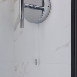 Merano Casoria Ribbed Glass Chrome Plate Bathroom Wall Light - Size: 11 x 11 x 28.2cm - Silver - Wilko - thumbnail 4