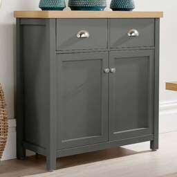Home Source Avon 2 Door 2 Drawer Graphite Grey Cupboard - Size: 81 x 79 x 35cm - Wilko - thumbnail 1
