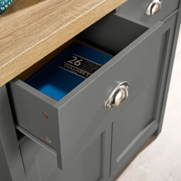 Home Source Avon 2 Door 2 Drawer Graphite Grey Cupboard - Size: 81 x 79 x 35cm - Wilko - thumbnail 7