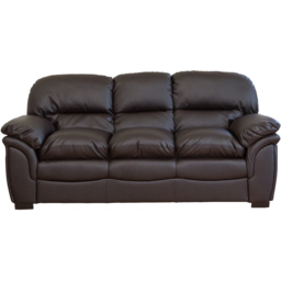 Leverton 3 Seater Brown Bonded Leather Sofa - Artemis Home - Wilko - thumbnail 3