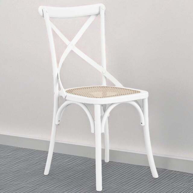 Fitzroy Set of 2 White Cane Dining Chair - LPD Home - Wilko - image 1