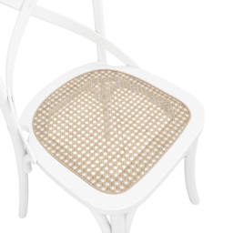 Fitzroy Set of 2 White Cane Dining Chair - LPD Home - Wilko - thumbnail 7