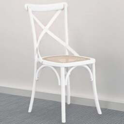 Fitzroy Set of 2 White Cane Dining Chair - LPD Home - Wilko - thumbnail 1