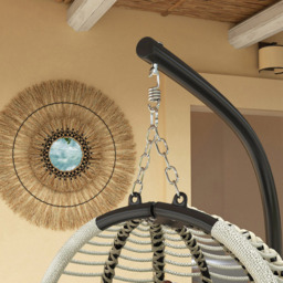 Outsunny Dark Grey Hanging Swing Chair with Thick Cushion - Size: Single Seater - Wilko - thumbnail 4