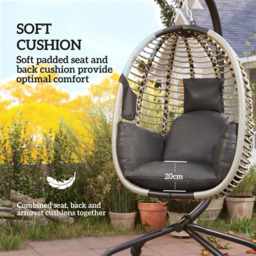 Outsunny Dark Grey Hanging Swing Chair with Thick Cushion - Size: Single Seater - Wilko - thumbnail 7