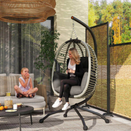 Outsunny Dark Grey Hanging Swing Chair with Thick Cushion - Size: Single Seater - Wilko - thumbnail 5