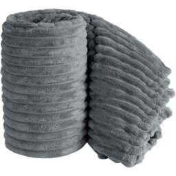 Velosso Bellissima Silver Plush Throw 200 x 240cm - Size: 200 x 240 x 1cm - Wilko