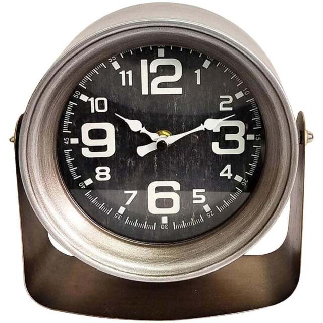 Acacia Home Silver Table Clock 20cm - Size: 20 x 21 x 7cm - Wilko - image 1