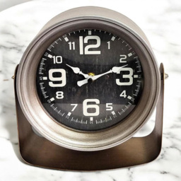 Acacia Home Silver Table Clock 20cm - Size: 20 x 21 x 7cm - Wilko - thumbnail 4