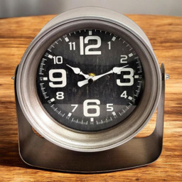 Acacia Home Silver Table Clock 20cm - Size: 20 x 21 x 7cm - Wilko - thumbnail 3