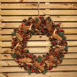 Samuel Alexander Winter Spice Christmas Wreath with Pine Cones Berries and Dried Fruit 50cm - Size: 50 x 9 x 9cm - Brown - Wilko - thumbnail 6