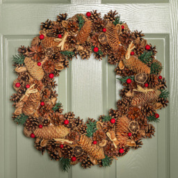Samuel Alexander Winter Spice Christmas Wreath with Pine Cones Berries and Dried Fruit 50cm - Size: 50 x 9 x 9cm - Brown - Wilko - thumbnail 3