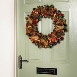 Samuel Alexander Winter Spice Christmas Wreath with Pine Cones Berries and Dried Fruit 50cm - Size: 50 x 9 x 9cm - Brown - Wilko - thumbnail 7