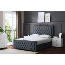 DS Living Allegra Super King Steel Upholstered Ottoman Bed with Headboard - Grey - Wilko - thumbnail 7