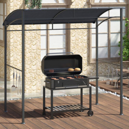 Outsunny 2 x 1.5m Grey Metal Frame BBQ Grill Gazebo with Hooks - Size: 2 x 2m - Wilko