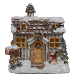 LED Christmas Winter House - Brown - Size: 20 x 22 x 12.07cm - Wilko - thumbnail 3
