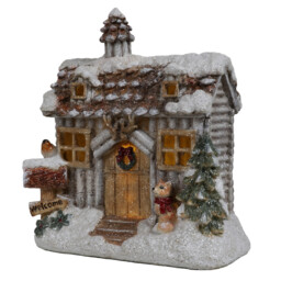 LED Christmas Winter House - Brown - Size: 20 x 22 x 12.07cm - Wilko - thumbnail 4