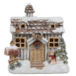 LED Christmas Winter House - Brown - Size: 20 x 22 x 12.07cm - Wilko - thumbnail 1