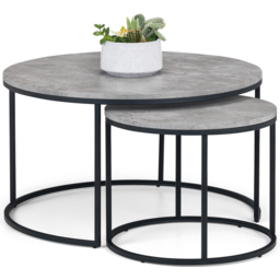 Julian Bowen Staten Concrete Round Nesting Coffee Table Set of 2 - Size: 80 x 80 x 50cm - Black - Wilko - thumbnail 4