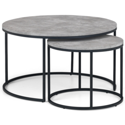 Julian Bowen Staten Concrete Round Nesting Coffee Table Set of 2 - Size: 80 x 80 x 50cm - Black - Wilko - thumbnail 3