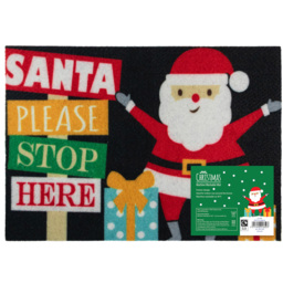 JVL Christmas Santa Machine Washable Door Mat 40 x 57cm - Size: 40 x 57 x 0.5cm - Multi - JVL Homewares - Wilko - thumbnail 4