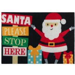 JVL Christmas Santa Machine Washable Door Mat 40 x 57cm - Size: 40 x 57 x 0.5cm - Multi - JVL Homewares - Wilko - thumbnail 1