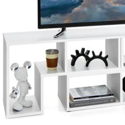 Costway 6 Shelf White Convertible TV Unit - Size: 79 x 38 x 21cm - Wilko - thumbnail 4