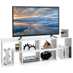 Costway 6 Shelf White Convertible TV Unit - Size: 79 x 38 x 21cm - Wilko - thumbnail 3