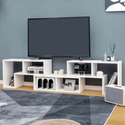 Costway 6 Shelf White Convertible TV Unit - Size: 79 x 38 x 21cm - Wilko - thumbnail 1