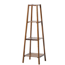 Living and Home 4 Shelf Vintage Solid Wood Plant Stand - Size: 37 x 37 x 120cm - Brown - Wilko - thumbnail 4