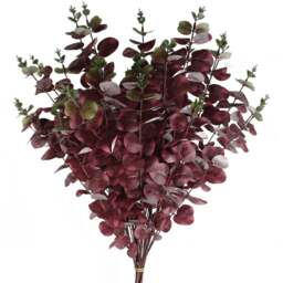Leaf Burgundy Eucalyptus Artificial Foliage 100cm 6 Pack - Size: 100 x 20 x 20cm - Green - Wilko