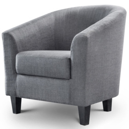 Julian Bowen Hugo Slate Grey Linen Tub Chair - Size: Single - Wilko - thumbnail 3