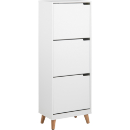 Florence Mitra 3 Flip Down Door White Shoe Cabinet - Size: 133.5 x 47 x 30cm - Furniture To Go - Wilko - thumbnail 3