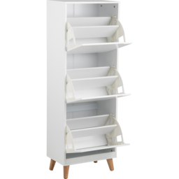 Florence Mitra 3 Flip Down Door White Shoe Cabinet - Size: 133.5 x 47 x 30cm - Furniture To Go - Wilko - thumbnail 6