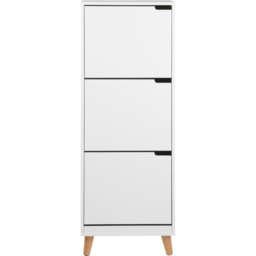 Florence Mitra 3 Flip Down Door White Shoe Cabinet - Size: 133.5 x 47 x 30cm - Furniture To Go - Wilko - thumbnail 4
