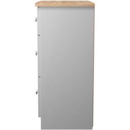 Crowndale Sussex 3 Drawer Grey Ash and Bardolino Oak Deep Chest of Drawers Ready Assembled - Grey Ash & Bardolino Oak - Wilko - thumbnail 5