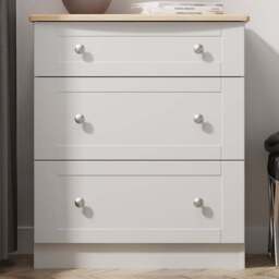 Crowndale Sussex 3 Drawer Grey Ash and Bardolino Oak Deep Chest of Drawers Ready Assembled - Grey Ash & Bardolino Oak - Wilko - thumbnail 1