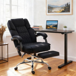 Portland Black Massage and Heat Reclining Office Chair - Size: 118 x 67 x 70cm - Wilko - thumbnail 4