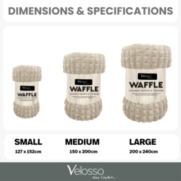 Velosso Mink Waffle Plush Throw 200 x 240cm - Size: 200 x 240 x 1cm - Wilko - thumbnail 5