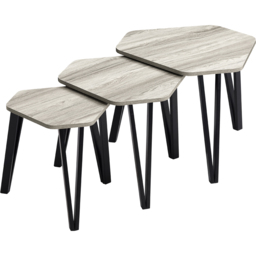 Vida Designs Brooklyn Grey Nest of Tables Set of 3 - Wilko - thumbnail 3