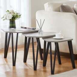 Vida Designs Brooklyn Grey Nest of Tables Set of 3 - Wilko - thumbnail 1