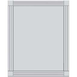 Milton Square Corner Bevelled All Glass Dress Mirror 144 x 115.5cm - Size: 144 x 114cm - Black - MirrorOutlet - Wilko